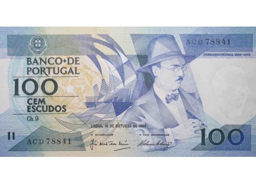 Банкнота Португалия 100 (сто) эскудо 1986 год. Pick 179a3. UNC