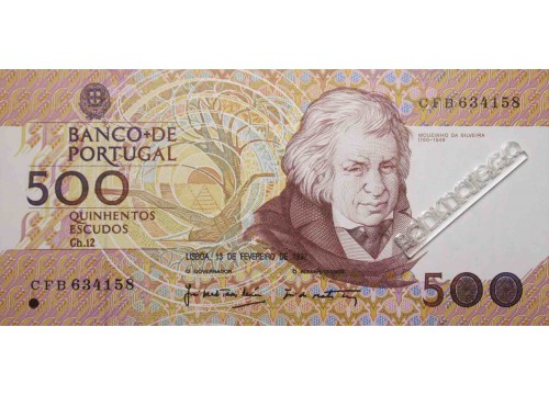 Банкнота Португалия 500 (пятьсот) эскудо 1992 год. Pick 180d4. UNC