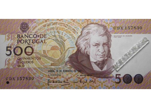 Банкнота Португалия 500 (пятьсот) эскудо 1992 год. Pick 180d5. UNC