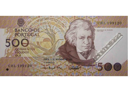 Банкнота Португалия 500 (пятьсот) эскудо 1993 год. Pick 180f3. UNC