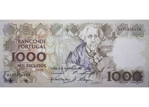 Банкнота Португалия 1000 (тысяча) эскудо 1992 год. Pick 181i1. UNC