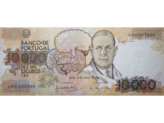 Банкнота Португалия 10000 (десять тысяч) эскудо 1989 год. Pick 185a6. UNC
