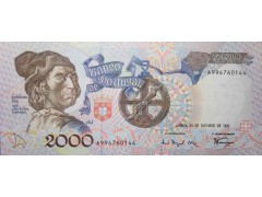 Банкнота Португалия 2000 (две тысячи) эскудо 1993 год. Pick 186d4. UNC