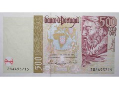 Банкнота Португалия 500 (пятьсот) эскудо 1997 год. Pick 187a5. UNC