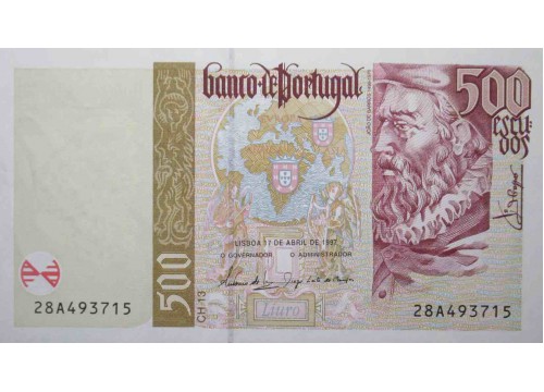 Банкнота Португалия 500 (пятьсот) эскудо 1997 год. Pick 187a5. UNC