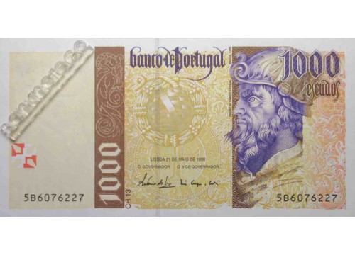 Банкнота Португалия 1000 (тысяча) эскудо 1998 год. Pick 188c8. UNC