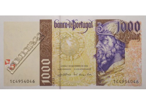 Банкнота Португалия 1000 (тысяча) эскудо 2000 год. Pick 188d2. UNC