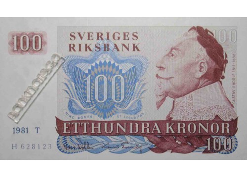 Банкнота Швеция 100 (сто) крон 1981 год. Pick 54c. UNC