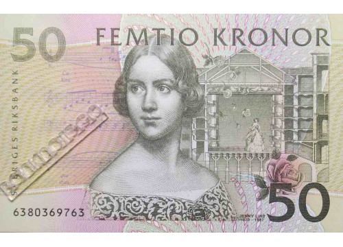Банкнота Швеция 50 (пятьдесят) крон 1996 год. Pick 62a. UNC