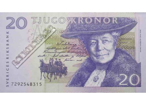 Банкнота Швеция 20 (двадцать) крон 1997 год. Pick 63a. UNC