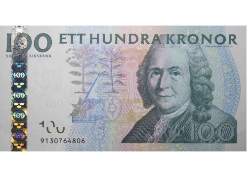 Банкнота Швеция 100 (сто) крон 2009 год. Pick 65c. UNC