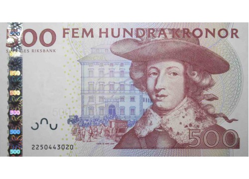 Банкнота Швеция 500 (пятьсот) крон 2012 год. Pick 66c. UNC