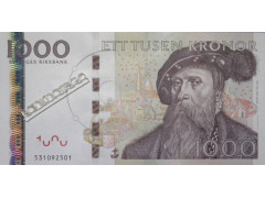 Банкнота Швеция 1000 (тысяча) крон 2005 год. Pick 67. UNC