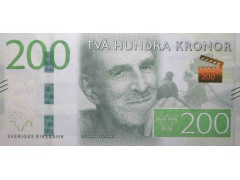 Банкнота Швеция 200 (двести) крон 2015 год. Pick 72. VF