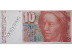Банкнота Швейцария 10 (десять) франков 1980 год. Pick 53b2. UNC