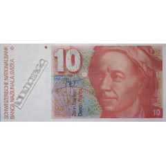 Банкнота Швейцария 10 (десять) франков 1980 год. Pick 53b2. UNC