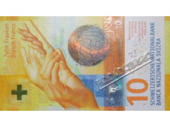 Банкнота Швейцария 10 (десять) франков 2016 год. Pick 75b. UNC