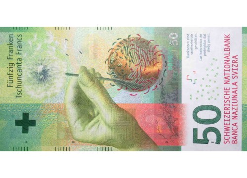 Банкнота Швейцария 50 (пятьдесят) франков 2015 год. Pick 77b. UNC