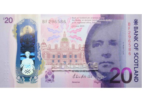 Банкнота Шотландия 20 (двадцать) фунтов 2019 год. Bank of scotland. Pick W132a. UNC