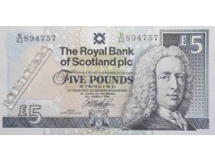 Банкнота Шотландия 5 (пять) фунтов 1999 год. Pick 352c. UNC
