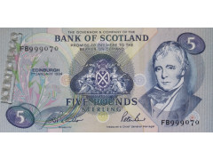 Банкнота Шотландия 5 (пять) фунтов 1994 год. Pick 116b. UNC