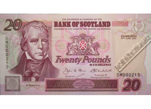 Банкнота Шотландия 20 (двадцать) фунтов 1996 год. Pick 121d. UNC