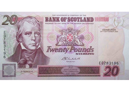 Банкнота Шотландия 20 (двадцать) фунтов 2004 год. Pick 121e. UNC