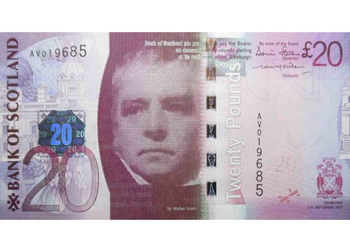 Банкнота Шотландия 20 (двадцать) фунтов 2007 год. Pick 126a. UNC