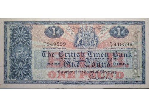 Банкнота Шотландия 1 (один) фунт 1967 год. Pick 168. UNC