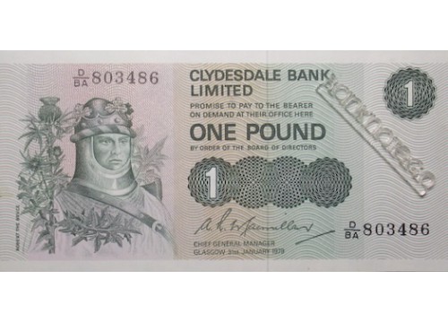 Банкнота Шотландия 1 (один) фунт 1979 год. Pick 204c. UNC