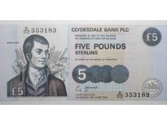 Банкнота Шотландия 5 (пять) фунтов 2002 год. Pick 218d. UNC