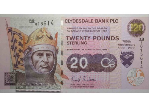 Банкнота Шотландия 20 (двадцать) фунтов 2006 год. Pick 229G. UNC