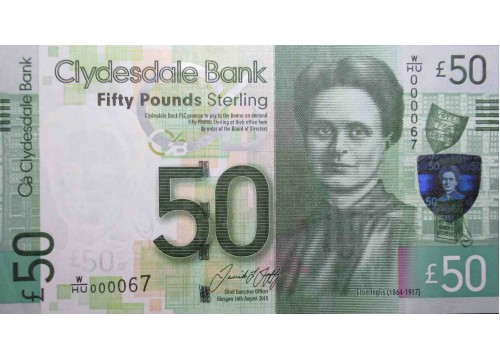 Банкнота Шотландия 50 (пятьдесят) фунтов 2015 год. Pick 229Lb. UNC