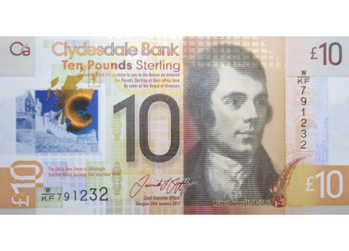 Банкнота Шотландия 10 (десять) фунтов 2017 год. Pick 229Q. UNC