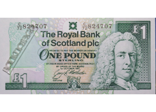 Банкнота Шотландия 1 (один) фунт 1997 год. Pick 351c5. UNC