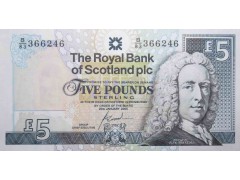 Банкнота Шотландия 5 (пять) фунтов 2005 год. Pick 352d. UNC