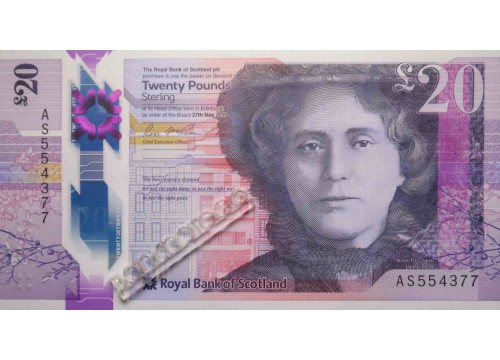 Банкнота Шотландия 20 (двадцать) фунтов 2019 год. Royal bank. Pick 272.1. UNC