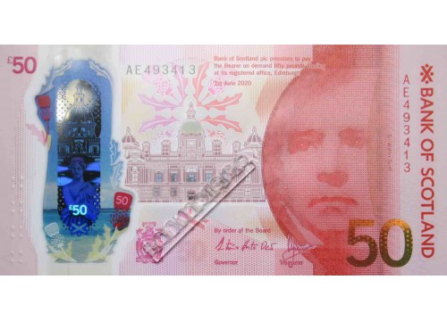 Банкнота Шотландия 50 (пятьдесят) фунтов 2020 год. Bank of scotland. Pick 133. UNC