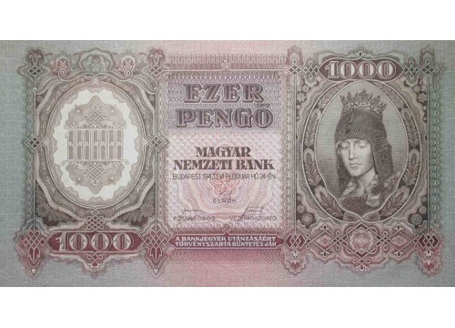 Банкнота Венгрия 1000 (тысяча) пенге 1943 год. Pick 116. UNC