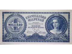 Банкнота Венгрия 1000000000 (миллиард) пенге 1946 год. Pick 131. UNC
