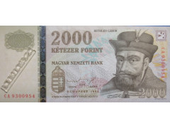 Банкнота Венгрия 2000 (две тысячи) форинтов 1998 год. Pick 181. UNC