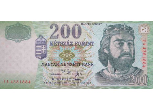 Банкнота Венгрия 200 (двести) форинтов 2006 год. Pick 187f. UNC