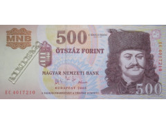 Банкнота Венгрия 500 (пятьсот) форинтов 2005 год. Pick 188d. UNC
