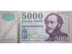Банкнота Венгрия 5000 (пять тысяч) форинтов 2005 год. Pick 191a. UNC