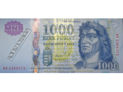Банкнота Венгрия 1000 (тысяча) форинтов 2005 год. Pick 195a. UNC