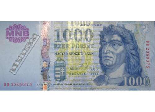 Банкнота Венгрия 1000 (тысяча) форинтов 2005 год. Pick 195a. UNC