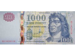 Банкнота Венгрия 1000 (тысяча) форинтов 2007 год. Pick 195c. UNC