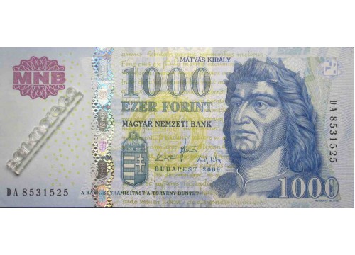 Банкнота Венгрия 1000 (тысяча) форинтов 2009 год. Pick 197a. UNC