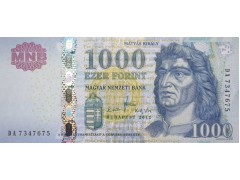 Банкнота Венгрия 1000 (тысяча) форинтов 2012 год. Pick 197d. UNC