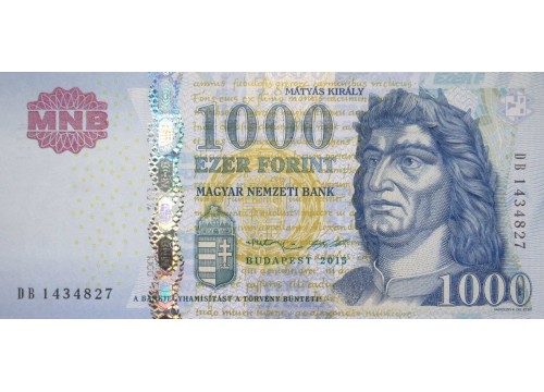 Банкнота Венгрия 1000 (тысяча) форинтов 2015 год. Pick 197e. UNC